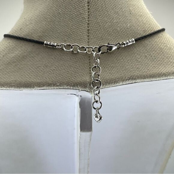 Vintage BRIGHTON MEDALLION LARGE Disc Cord NECKLACE Reversible - Picture 6 of 8